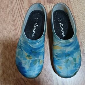 Sloggers Blue and Green Clogs